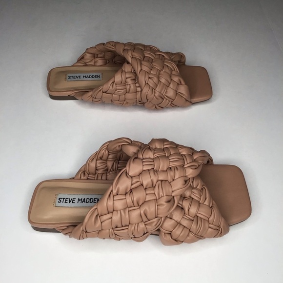 STEVE MADDEN Marina Slide Sandal in Light Brown. - Picture 14 of 16
